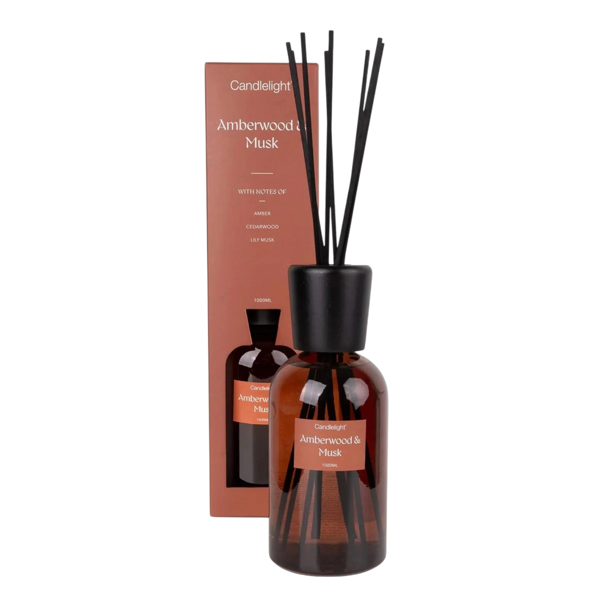 Candlelight 1000Ml Reed Diffuser – Amberwood & Musk