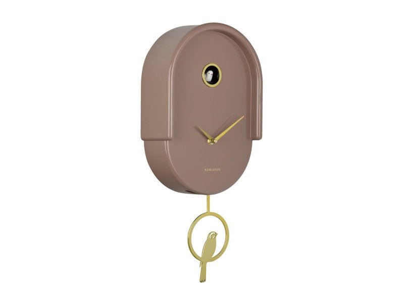 Karlsson Wall Clock Tweet Mocha Brown - CLOCKS - Beattys of Loughrea