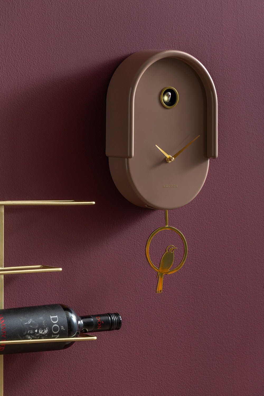 Karlsson Wall Clock Tweet Mocha Brown - CLOCKS - Beattys of Loughrea