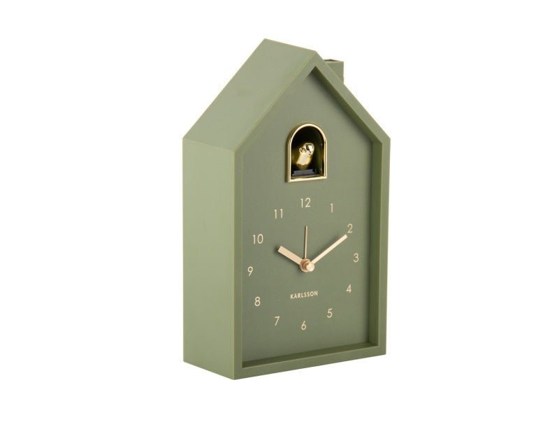 Karlsson Alarm Clock Modern Cuckoo Oro Luxury Green - CLOCKS - Beattys of Loughrea