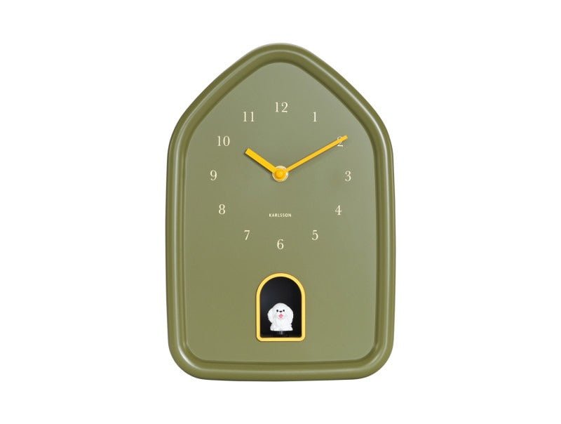 Karlsson Wall Clock Modern Doggy Luxury Green - CLOCKS - Beattys of Loughrea