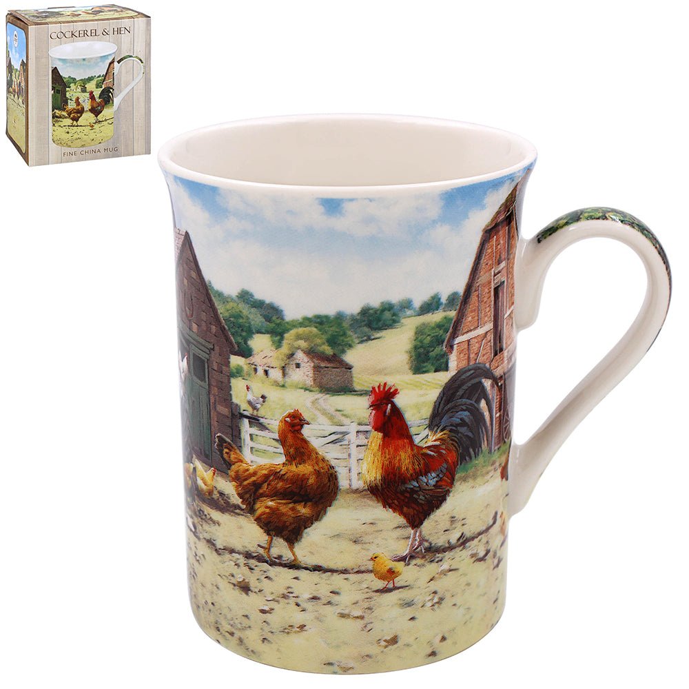 Cockerel & Hen Fine China Mug - MUG SETS - Beattys of Loughrea