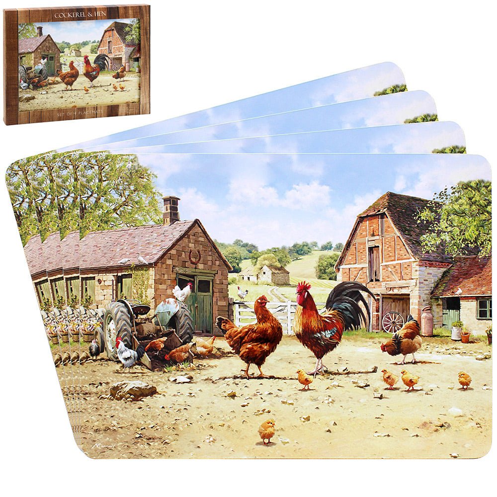 Cockerel & Hen Placemats - Set of 4 - TABLEMATS/COASTERS - Beattys of Loughrea
