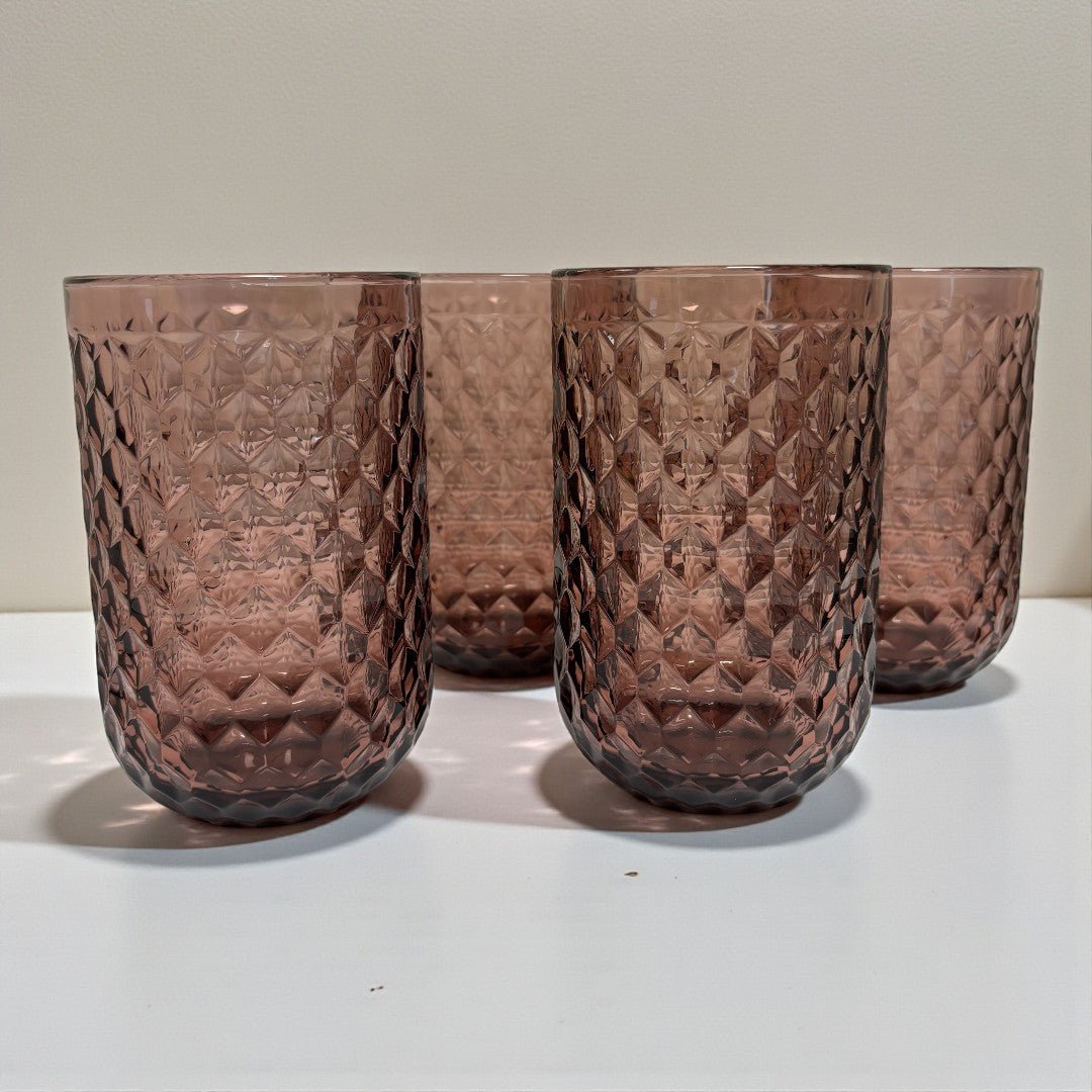 Elements Textured Pink Tumbler Glasses – Set of 4 - DRINKING GLASSES - Beattys of Loughrea