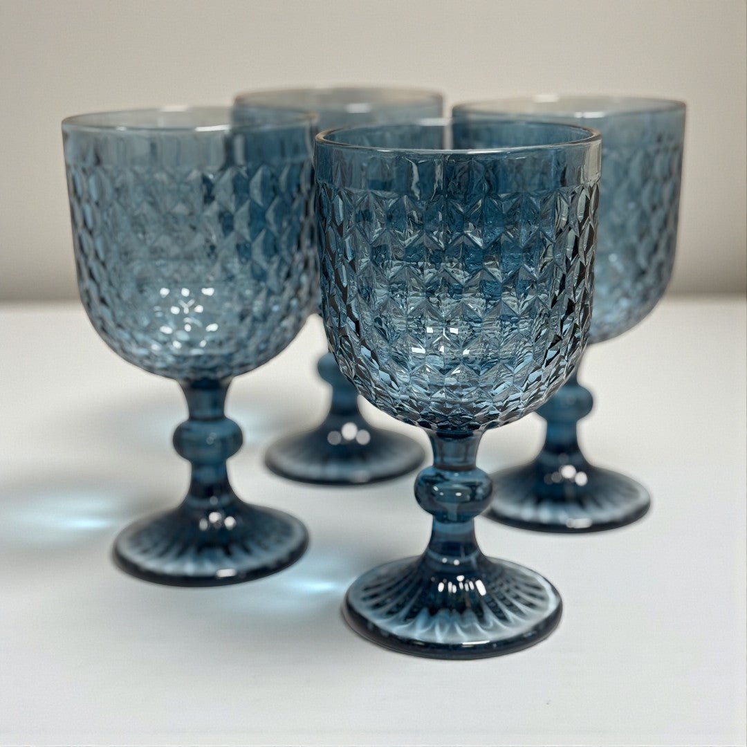 Elements Blue Wine Glasses Set of 4 - DRINKING GLASSES - Beattys of Loughrea