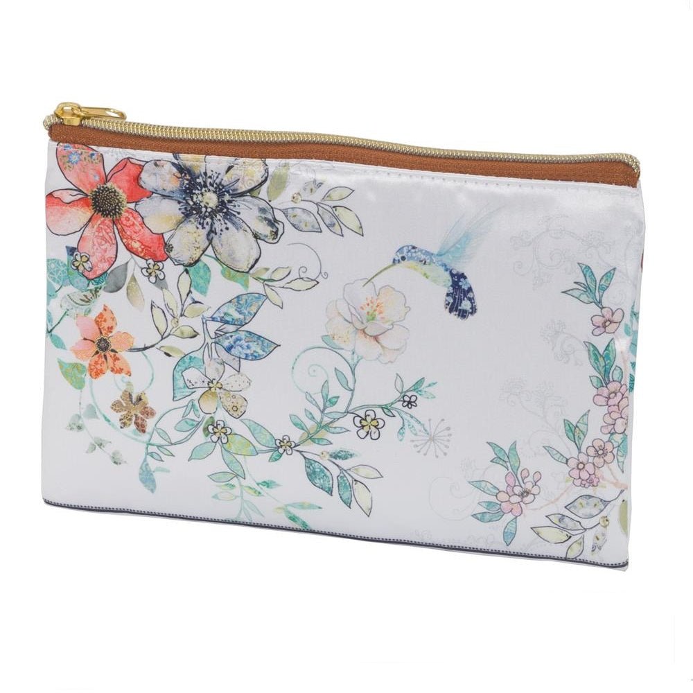 Flora & Hummingbird Design Flat Cosmetic Bag - BODYCARE - Beattys of Loughrea