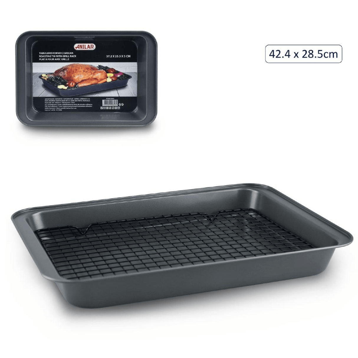 Anilar Roasting Pan with Rack – 42.4 x 28.5cm - GENERAL COOKWARE - Beattys of Loughrea