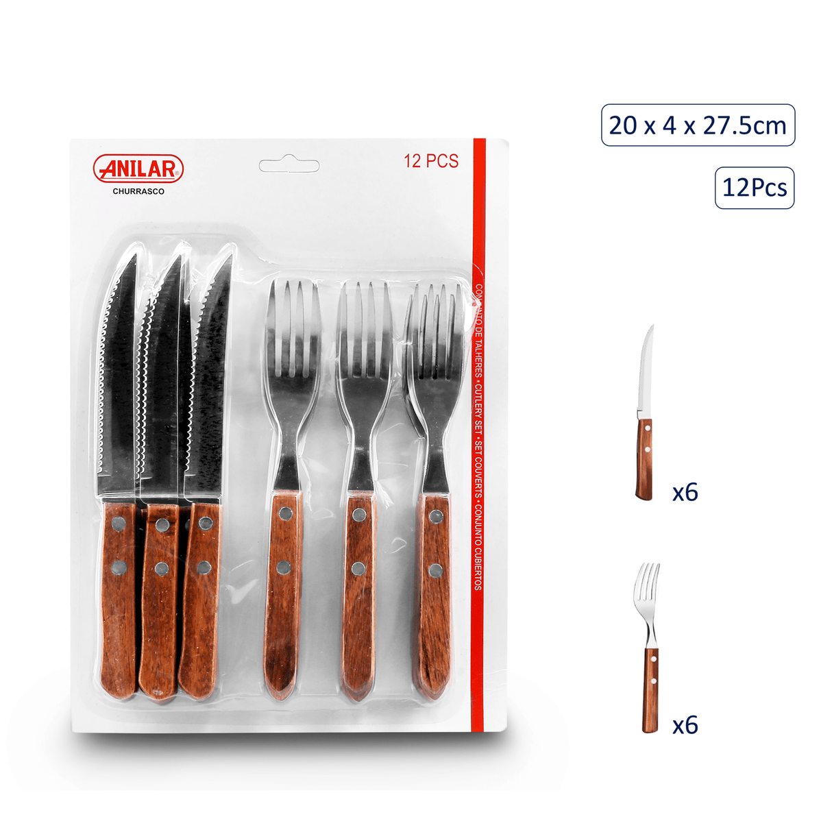 Anilar 12 - Piece Steak Knife & Fork Set - CUTLERY/KNIFE SET/BLOCK - Beattys of Loughrea