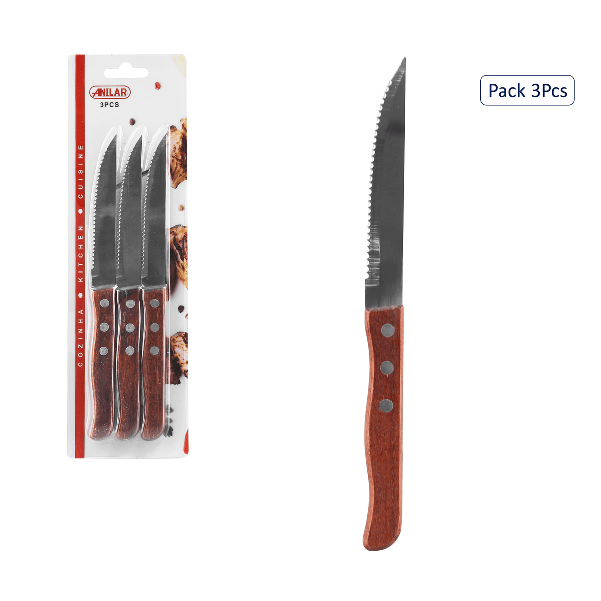 Anilar 3 - Piece Steak Knives – 22cm - CUTLERY/KNIFE SET/BLOCK - Beattys of Loughrea