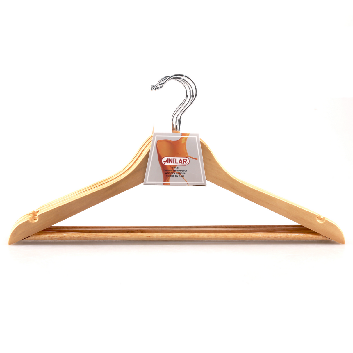 Anilar Set of 5 Wooden Clothes Hangers
