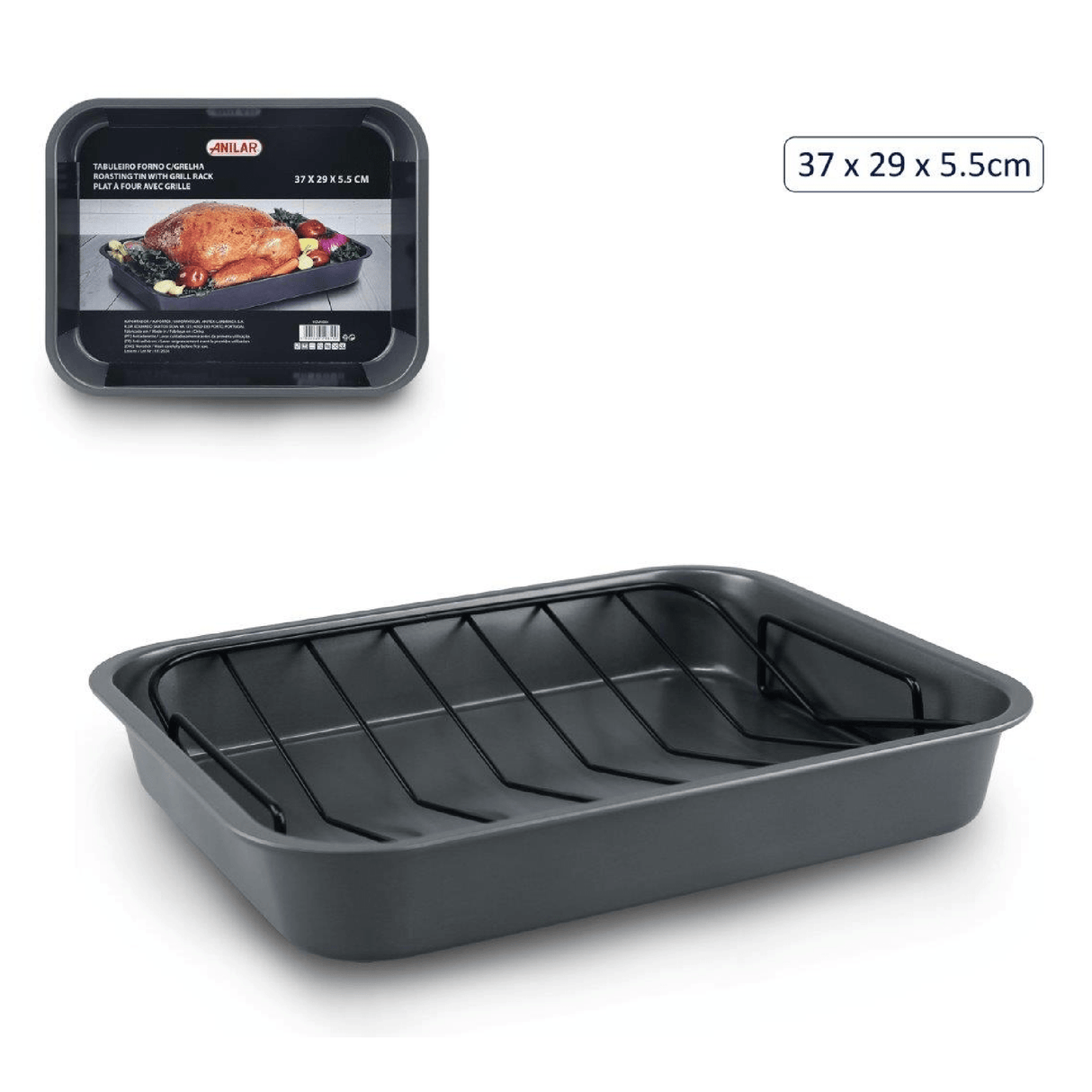 Anilar Roaster Pan with Rack – 37 x 29cm - GENERAL COOKWARE - Beattys of Loughrea