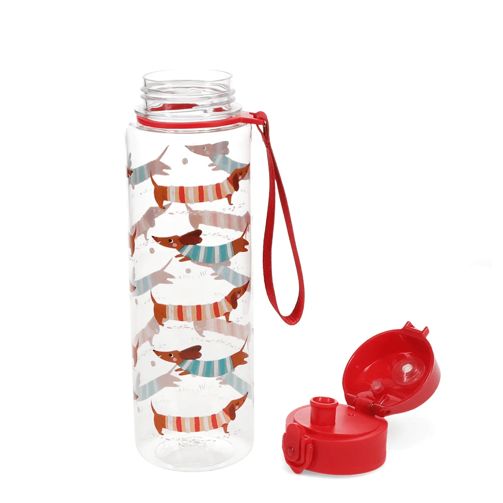 Drinks Bottle – Sausage Dog Print with Push Button Lid (700ml) - PLASTICS - STORAGE LUNCH BOX BEAKER - Beattys of Loughrea