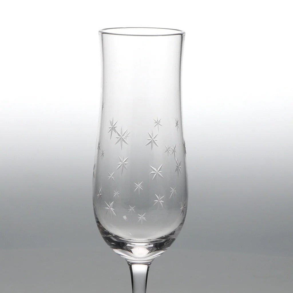 Etched Star Champagne Glasses 200ml (Set of 2) – Clear - DRINKING GLASSES - Beattys of Loughrea