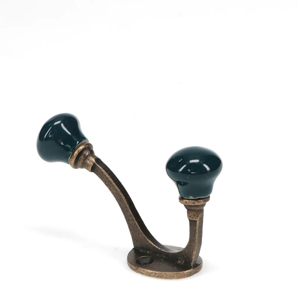 Ceramic Double Hook – Blue - CABINET KNOBS - Beattys of Loughrea