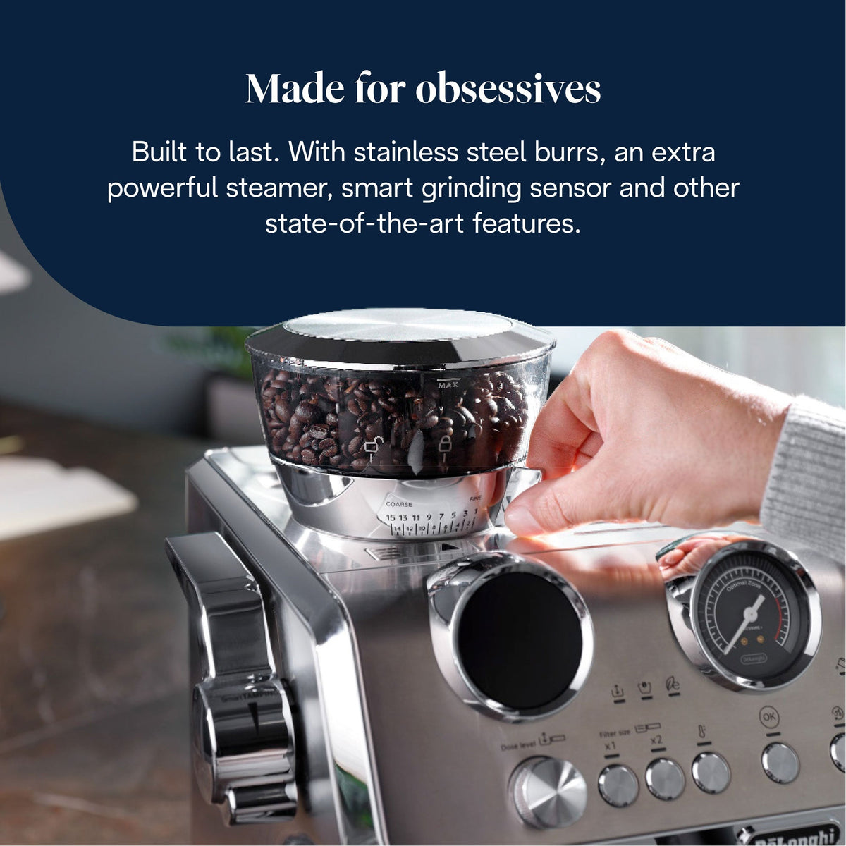 De'Longhi La Specialista Maestro EC9885.M Stainless Steel Manual Bean to Cup Espresso Machine