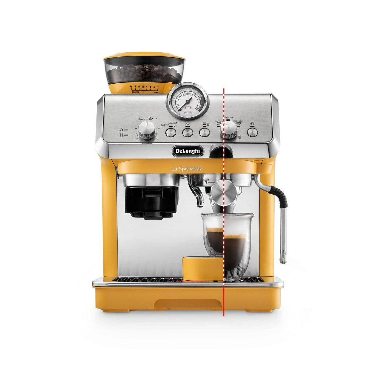 Delonghi La Specialista Arte Manual Bean to Cup Coffee Machine - Yellow | EC9155.YE - COFFEE MAKERS / ACCESSORIES - Beattys of Loughrea