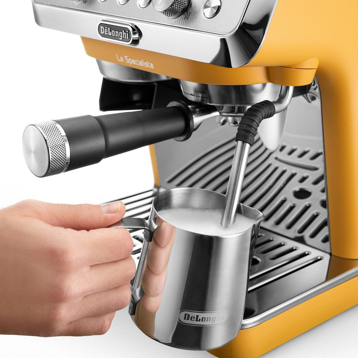 Delonghi La Specialista Arte Manual Bean to Cup Coffee Machine - Yellow | EC9155.YE - COFFEE MAKERS / ACCESSORIES - Beattys of Loughrea