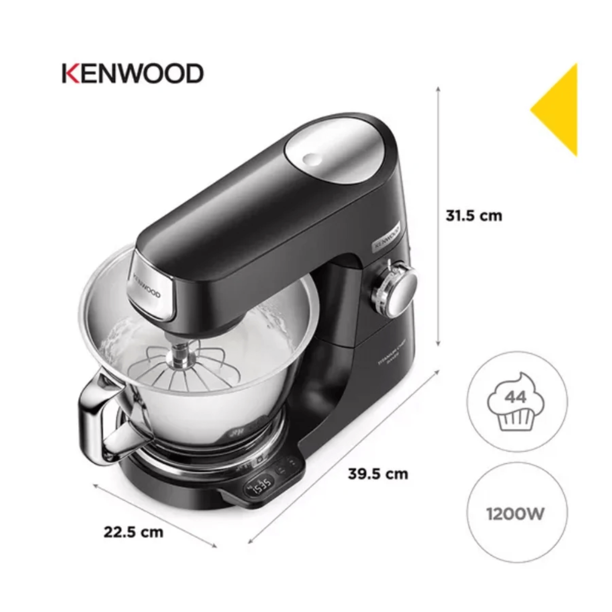 Kenwood Titanium Chef Baker Mixer (KVC85.004BK) - FOOD PROCESSORS - Beattys of Loughrea