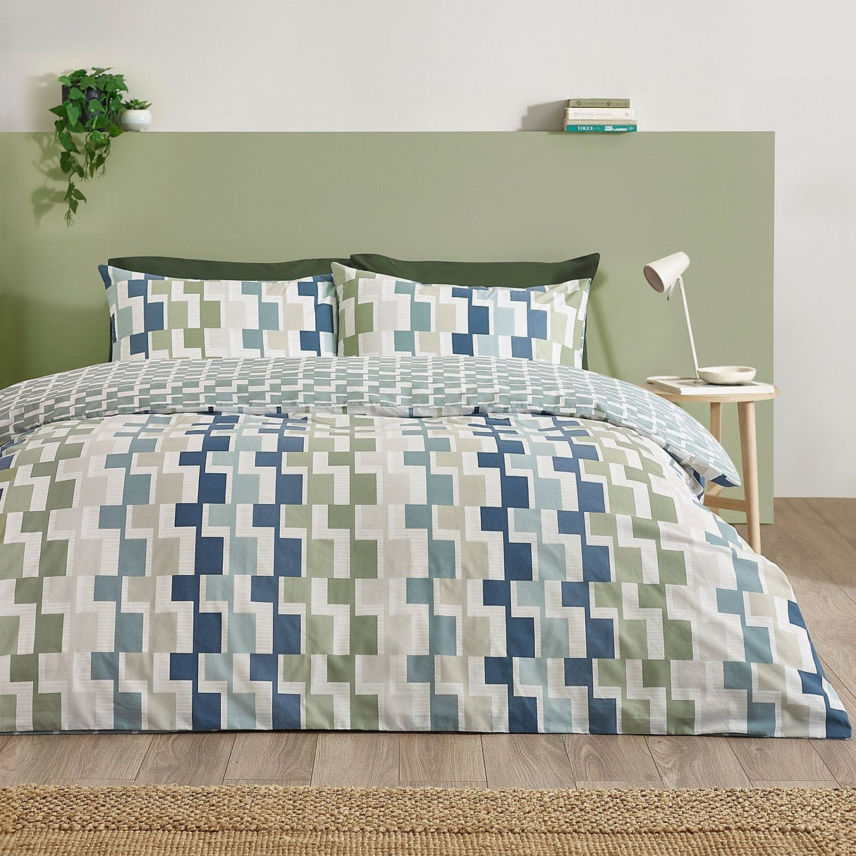 Catherine Lansfield Bryson Blue Reversible Duvet Cover Set – Superking - Beattys of Loughrea | www.beattys.ie