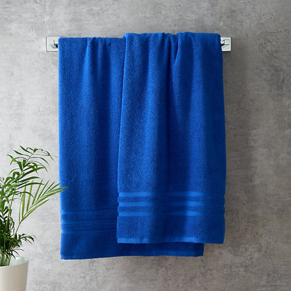 Catherine Lansfield Zero TwistZero Twist Cotton 70 x 120cm Bath Towel Cobalt Blue
