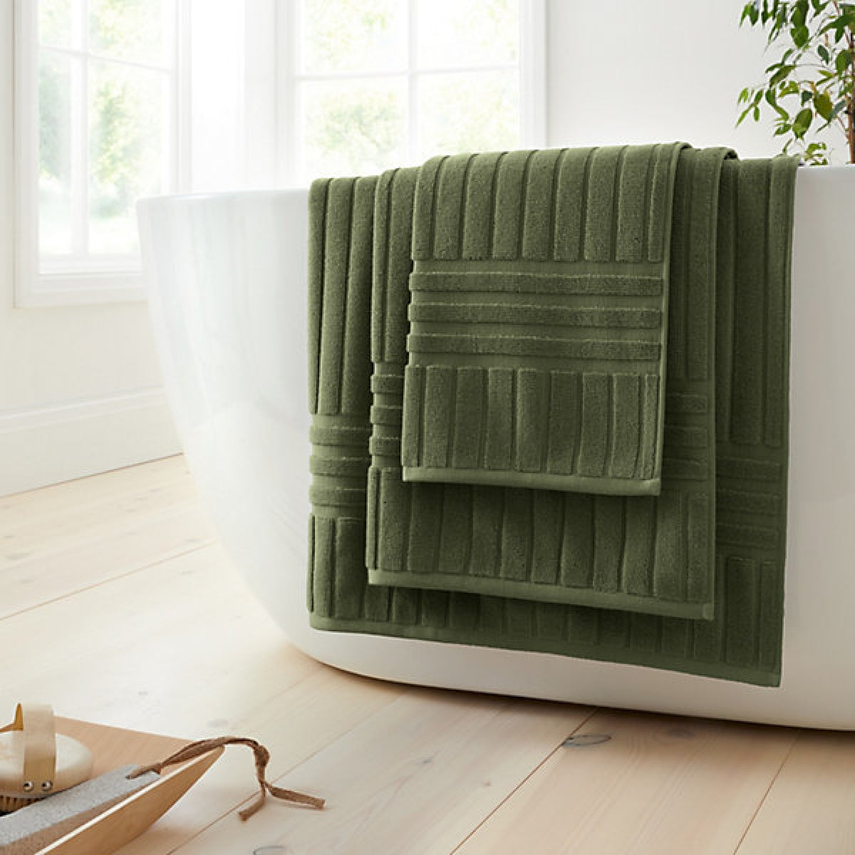 Bianca Hotel Cotton 50 x 90cm Hand Towel Olive Green