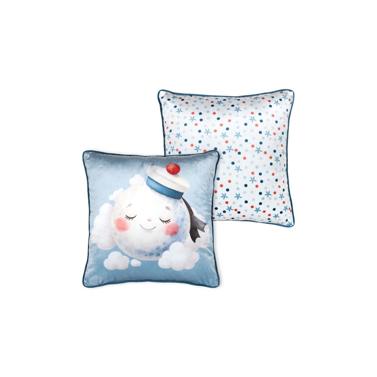STOF Moby Moon & Stars Cushion, Blue, 40x40cm - CUSHIONS/COVERS - Beattys of Loughrea
