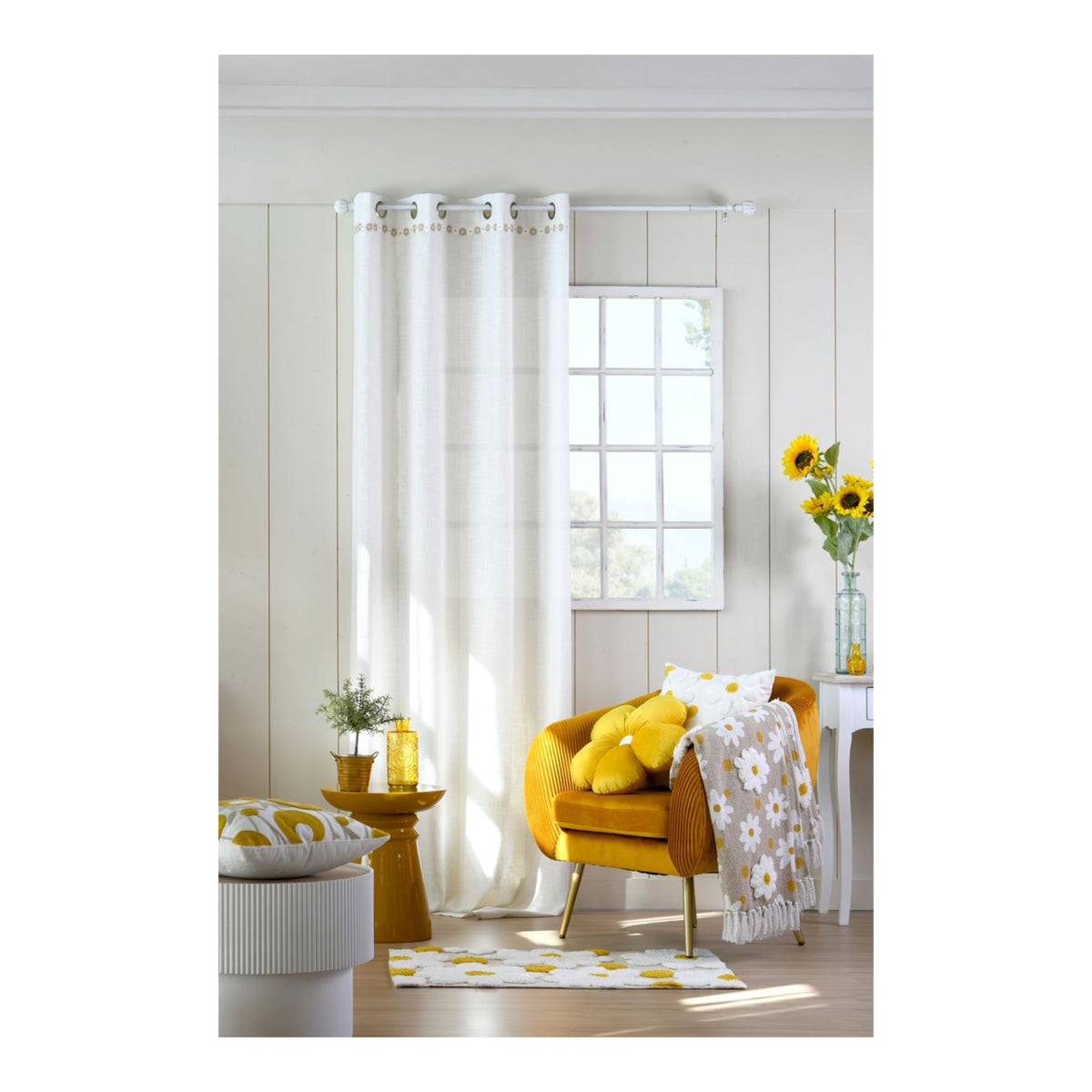 STOF Camille Throw, Natural, 125x150cm - THROWS/BLANKETS - Beattys of Loughrea