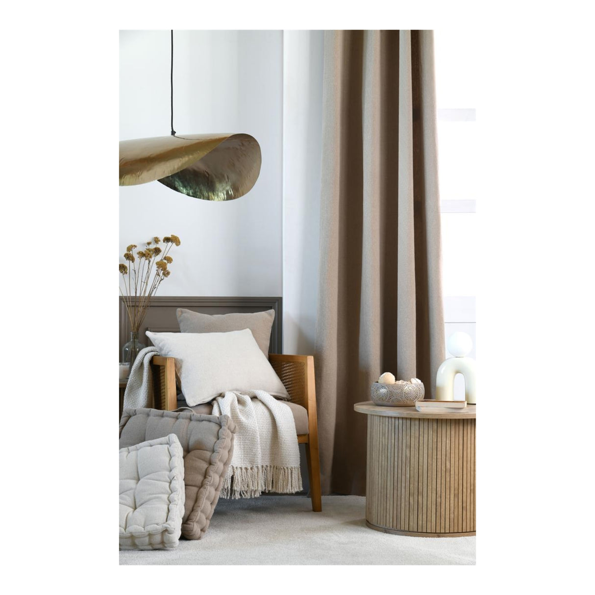 STOF Monaco Canvas Cushion, Natural, 40x40cm - CUSHIONS/COVERS - Beattys of Loughrea