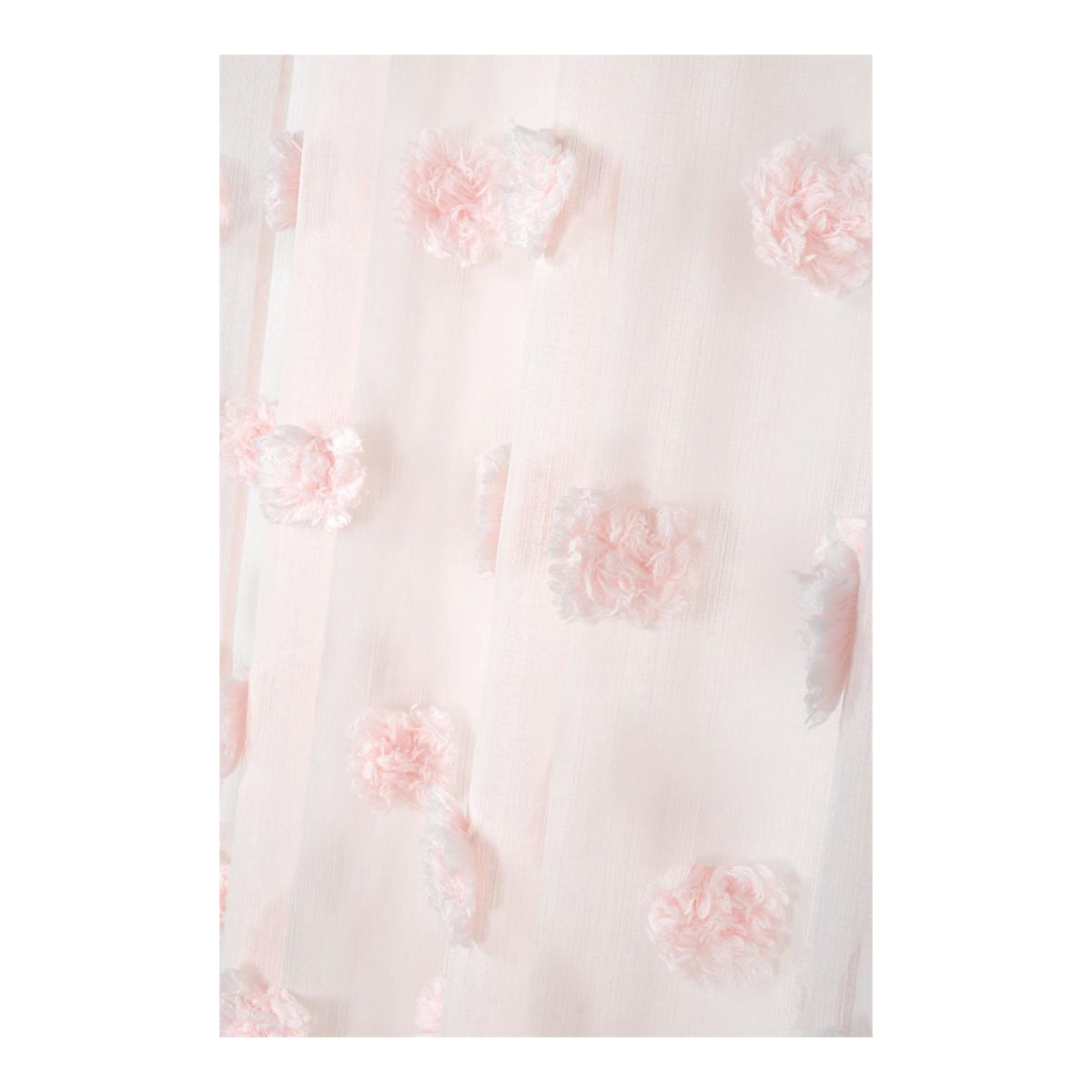 Pompinou Pompom Voile Curtain Panel, Powder Pink, 135x260cm - CURTAINS - READY MADE - Beattys of Loughrea
