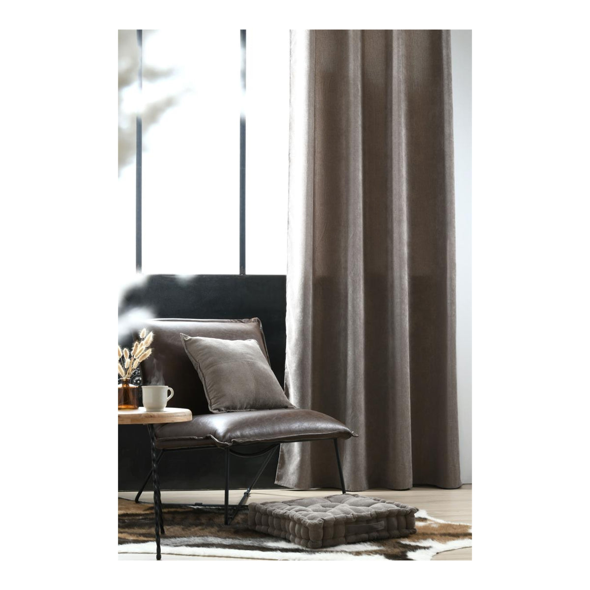 Dandy Corduroy Curtain Panel, Taupe, 140x260cm - CURTAINS - READY MADE - Beattys of Loughrea
