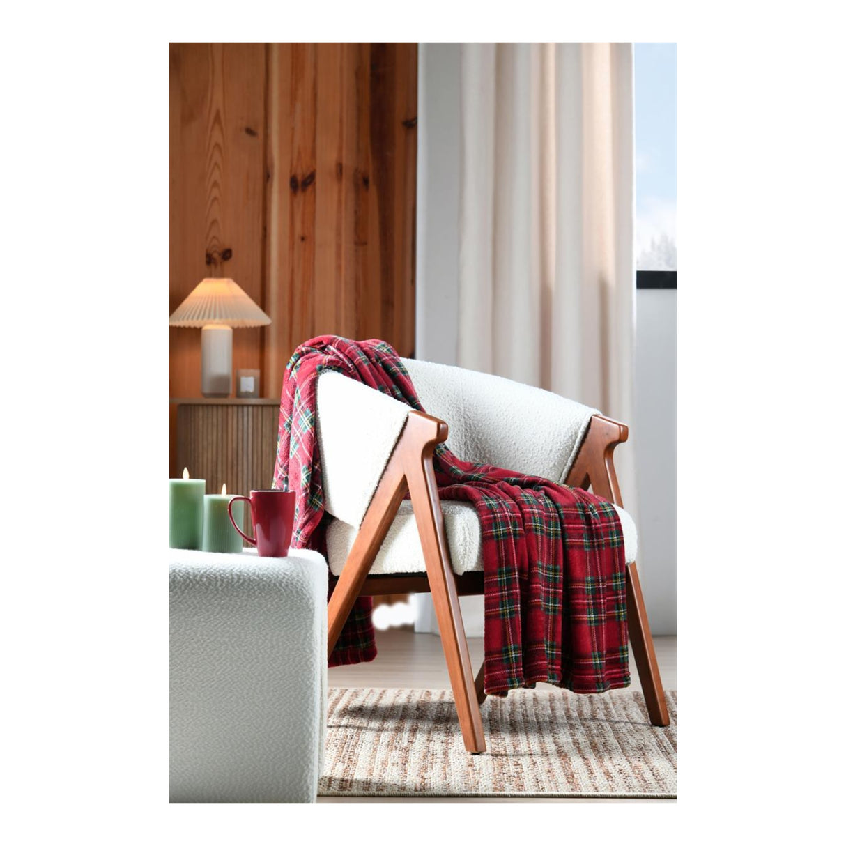 Willis Tartan Throw, Red, 140x200cm - THROWS/BLANKETS - Beattys of Loughrea