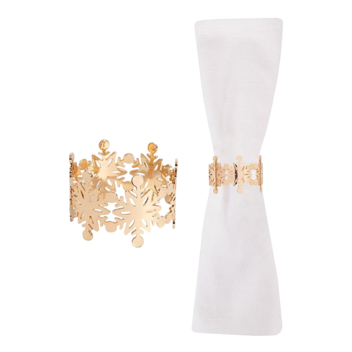 Gold Snowflake Christmas Napkin Ring - GENERAL LOOSE WARE - Beattys of Loughrea
