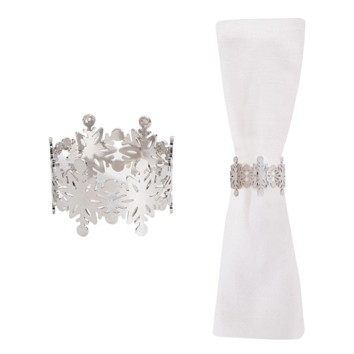 R18 SILVER SNOWFLAKES NAPKIN RING XM1317