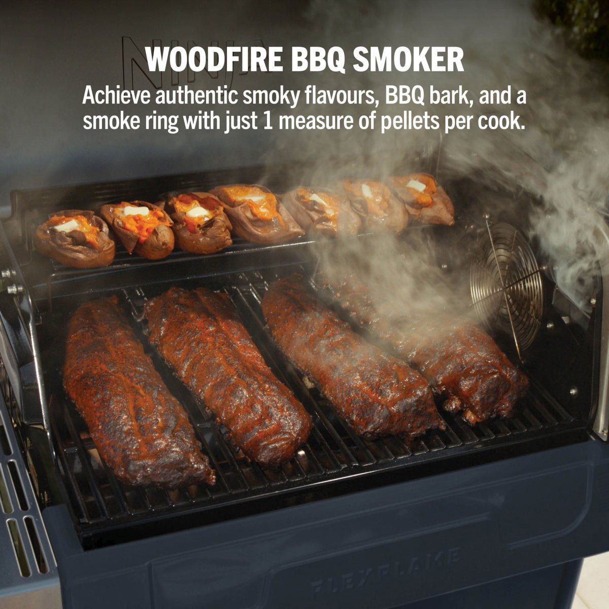 Ninja FlexFlame Outdoor Cooking System 5-in-1 Grill & Smoker | PG301UKBL - BBQ - GAS - Beattys of Loughrea