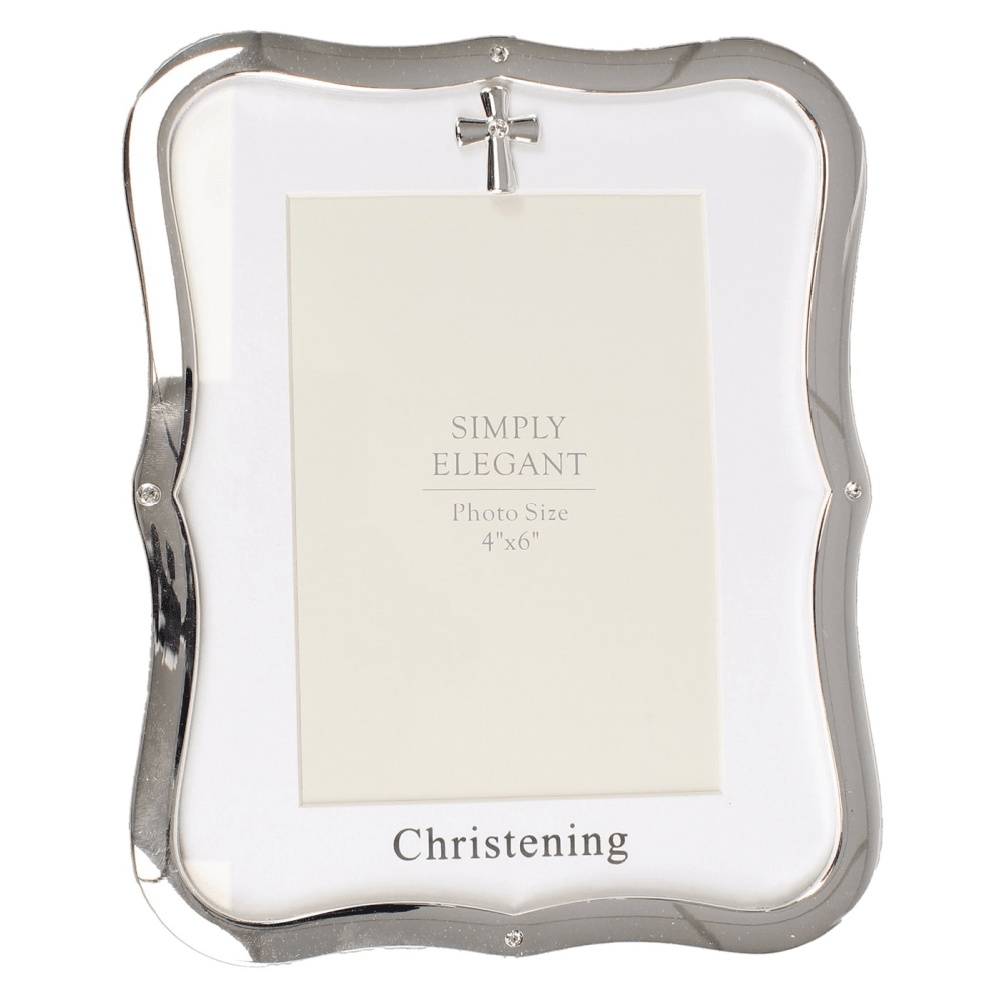 Christening Photo Frame Silver Finish 4x6 - PHOTO FRAMES - PLATED, GILT, STONE - Beattys of Loughrea