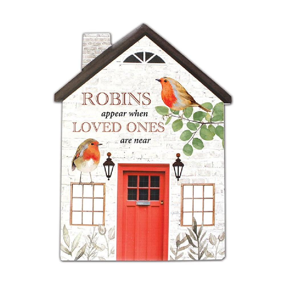 Porcelain Plaque Robins Appear When Loved Ones Are Near