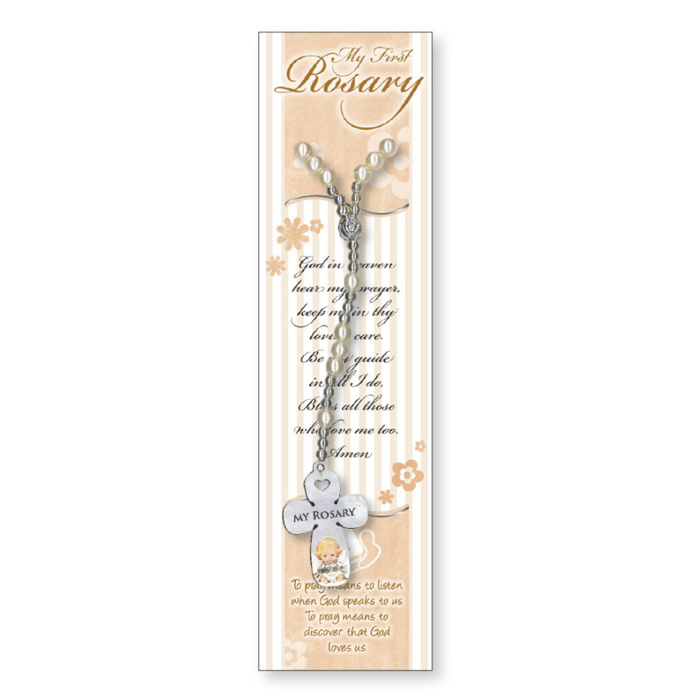 My First Rosary Pearl Bead White