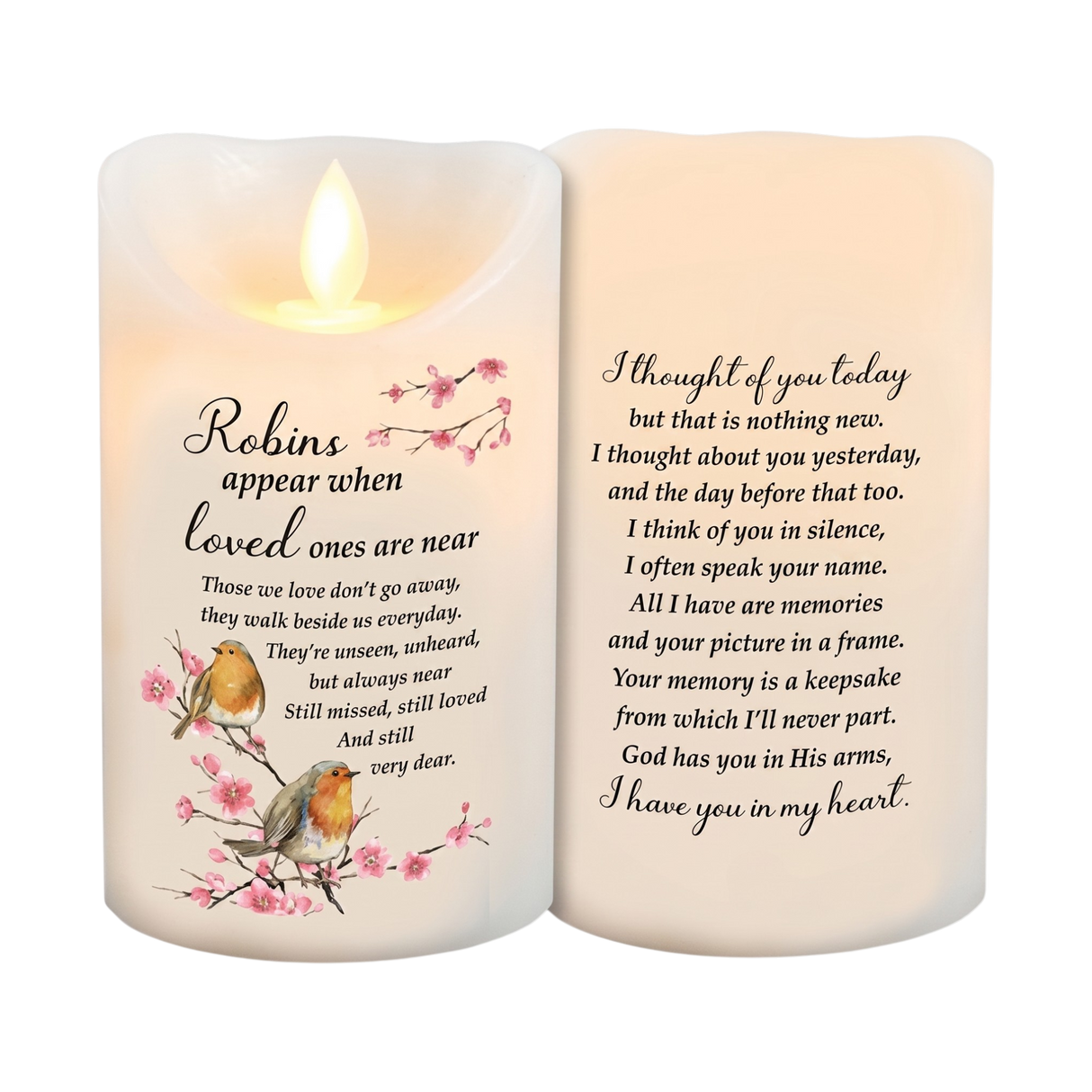 LED Candle Robins Appear Scented Wax With Timer