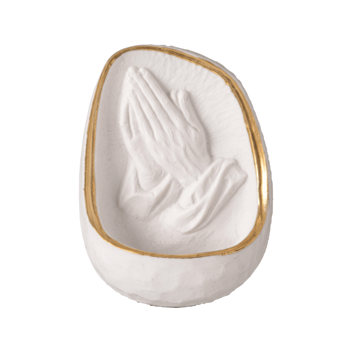 Holy Water Font Praying Hands Resin 4.5 Inch - ORNAMENTS - Beattys of Loughrea
