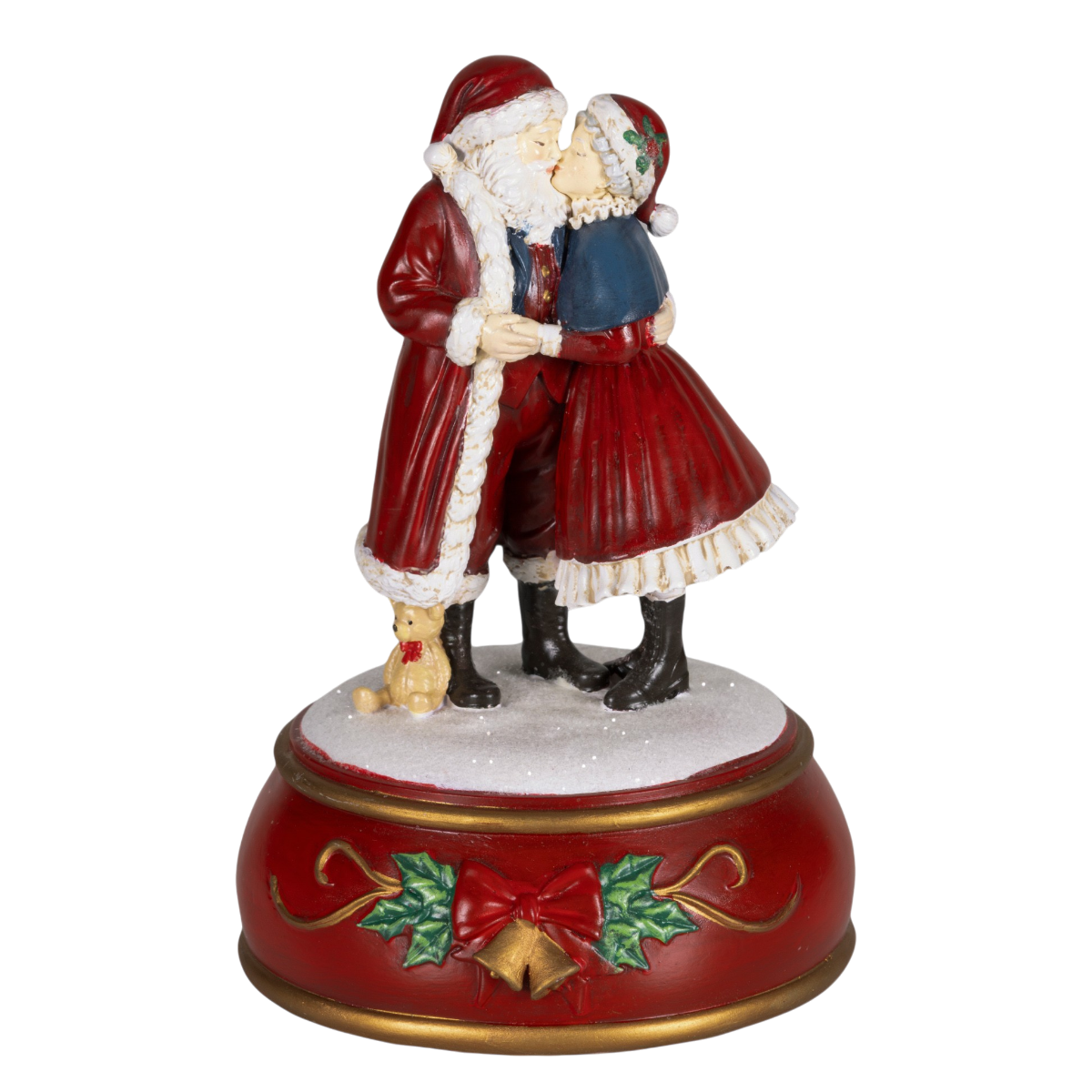 Decoris Spieluhr küssendes Ehepaar Weihnachtsmann & Weihnachtsfrau