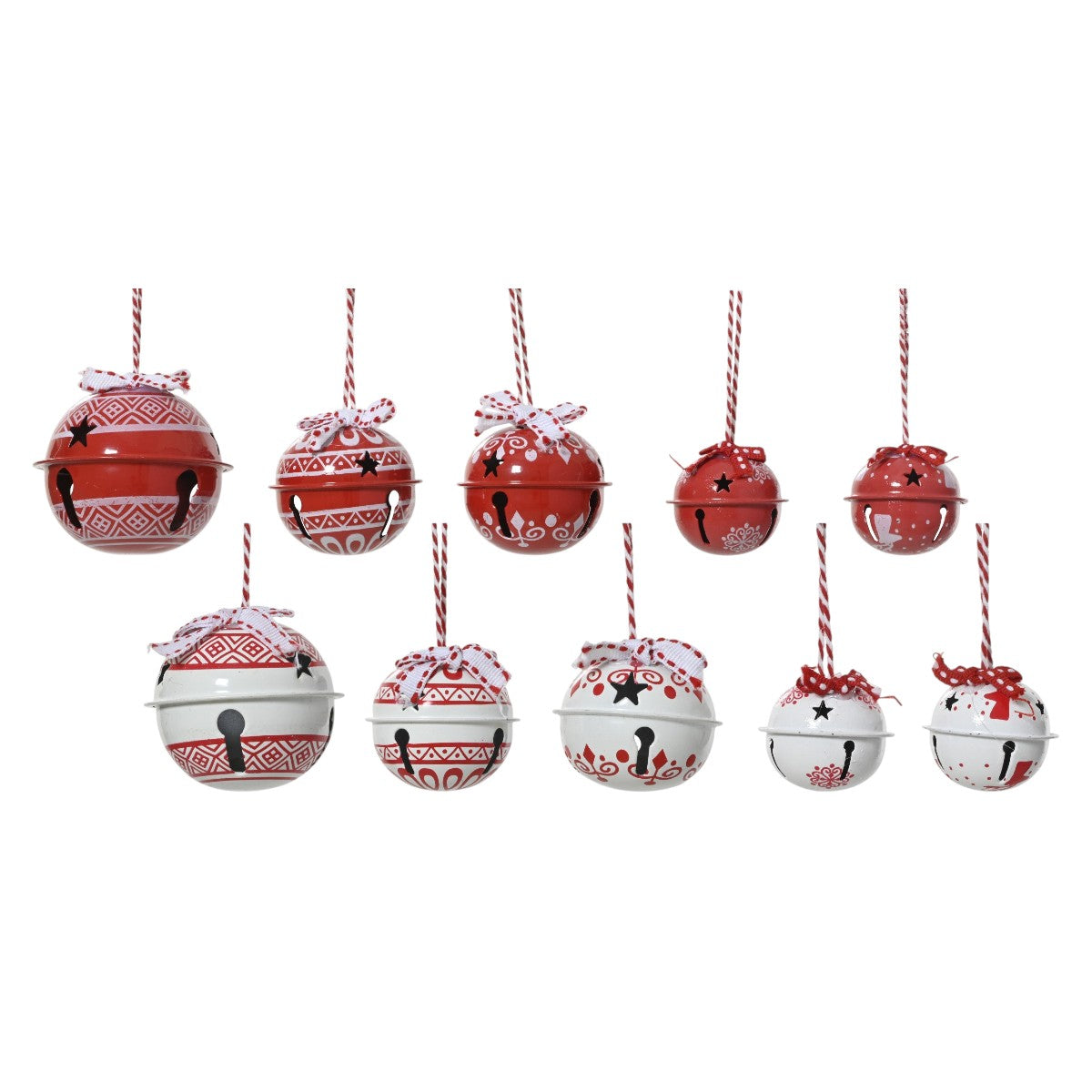 Set Of 14 Mixed Iron Christmas Bell Decorations
