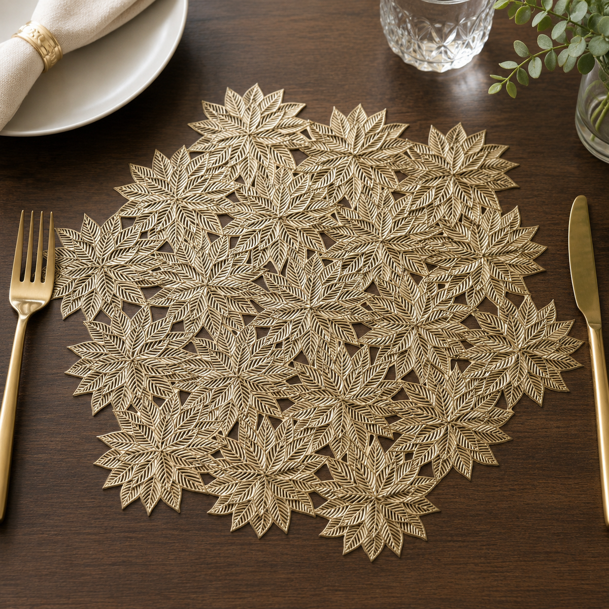 Gold Snowflake Cut Out Placemat