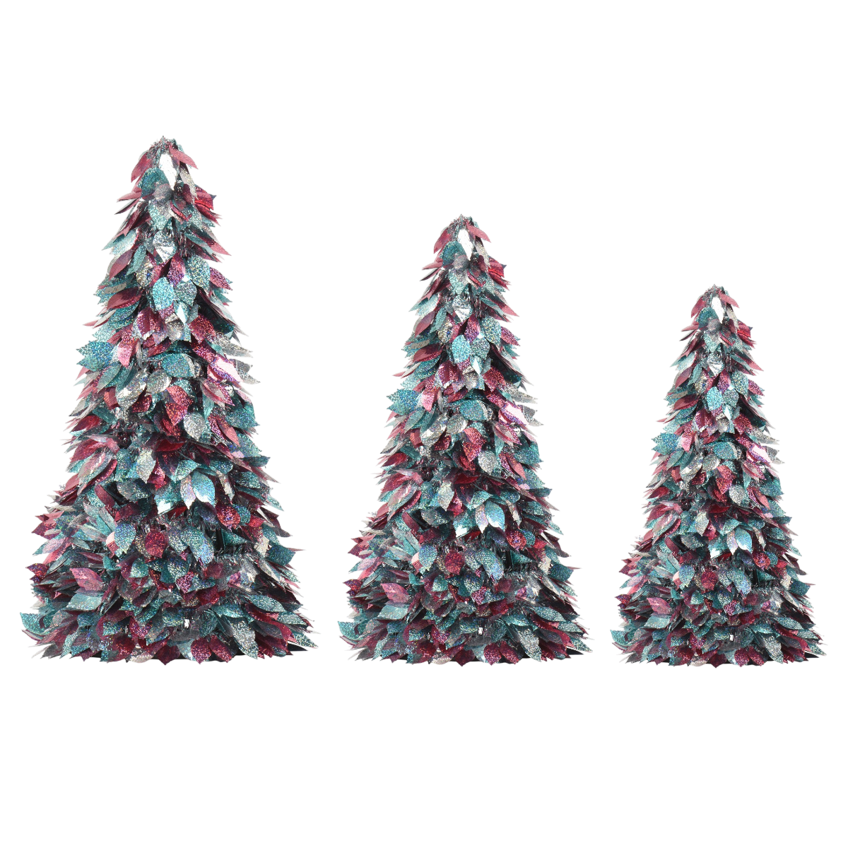 3er-Set Christbaumschmuck aus Lametta
