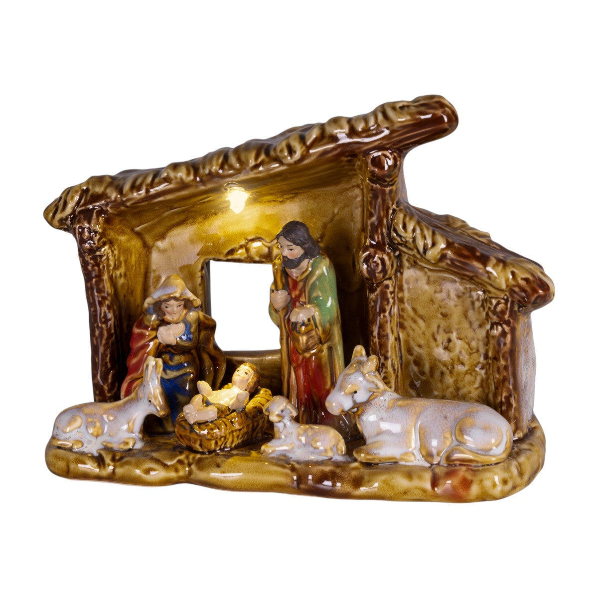 LED Porcelain Nativity Scene 15.7cm