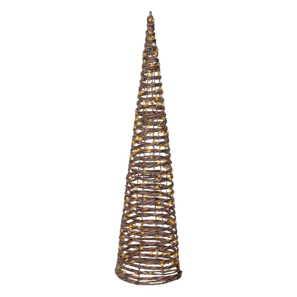 LED Wicker Cone Tree Light Classic Warm 90cm - XMAS ROOM DECORATION - LIGHT UP - Beattys of Loughrea