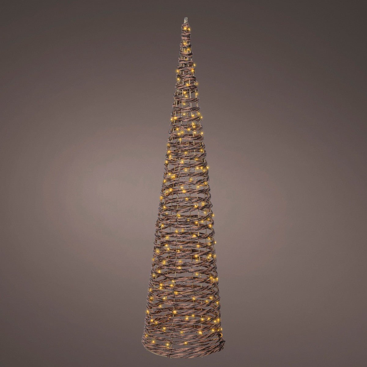 LED Wicker Cone Tree Light Classic Warm 90cm - XMAS ROOM DECORATION - LIGHT UP - Beattys of Loughrea