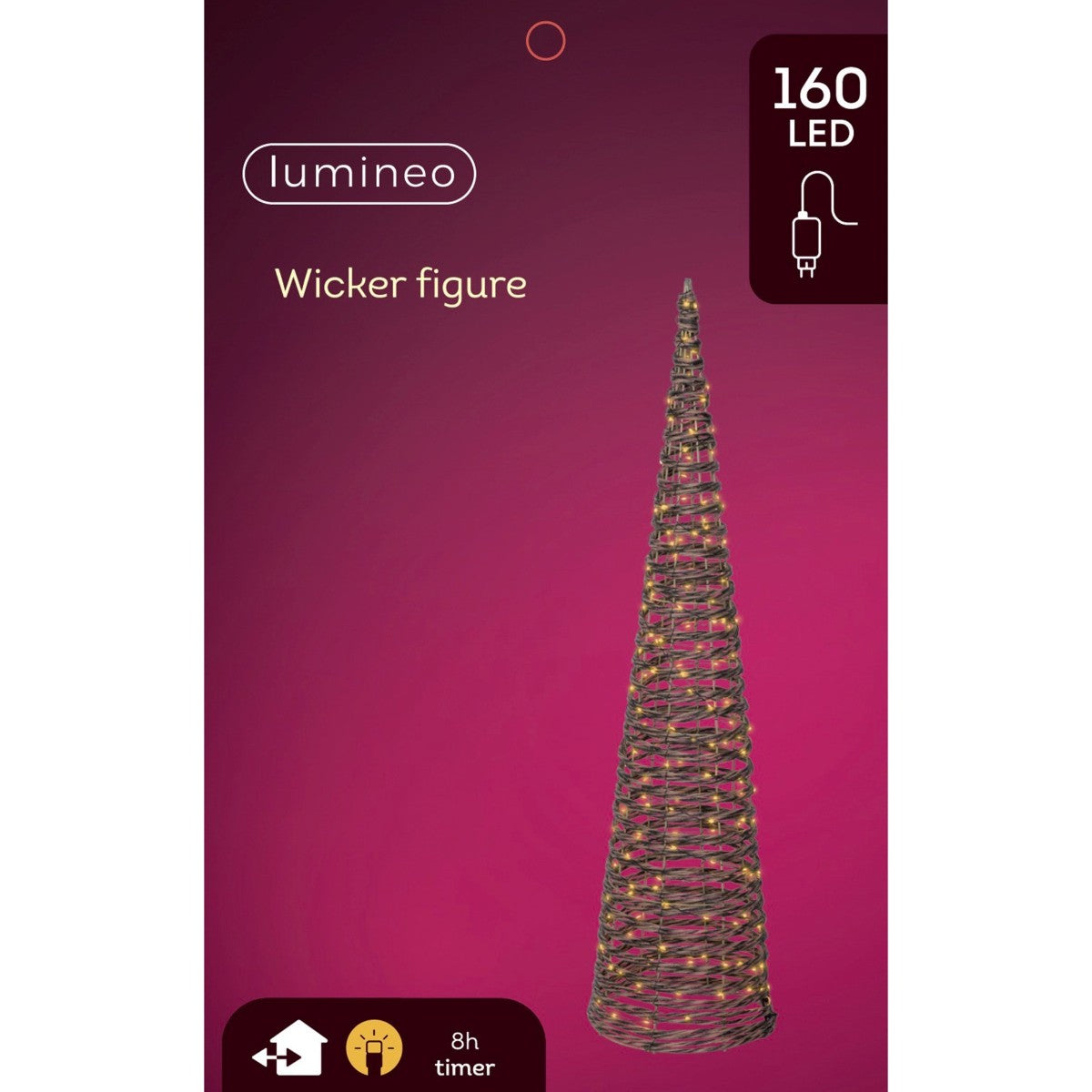 LED Wicker Cone Tree Light Classic Warm 90cm - XMAS ROOM DECORATION - LIGHT UP - Beattys of Loughrea