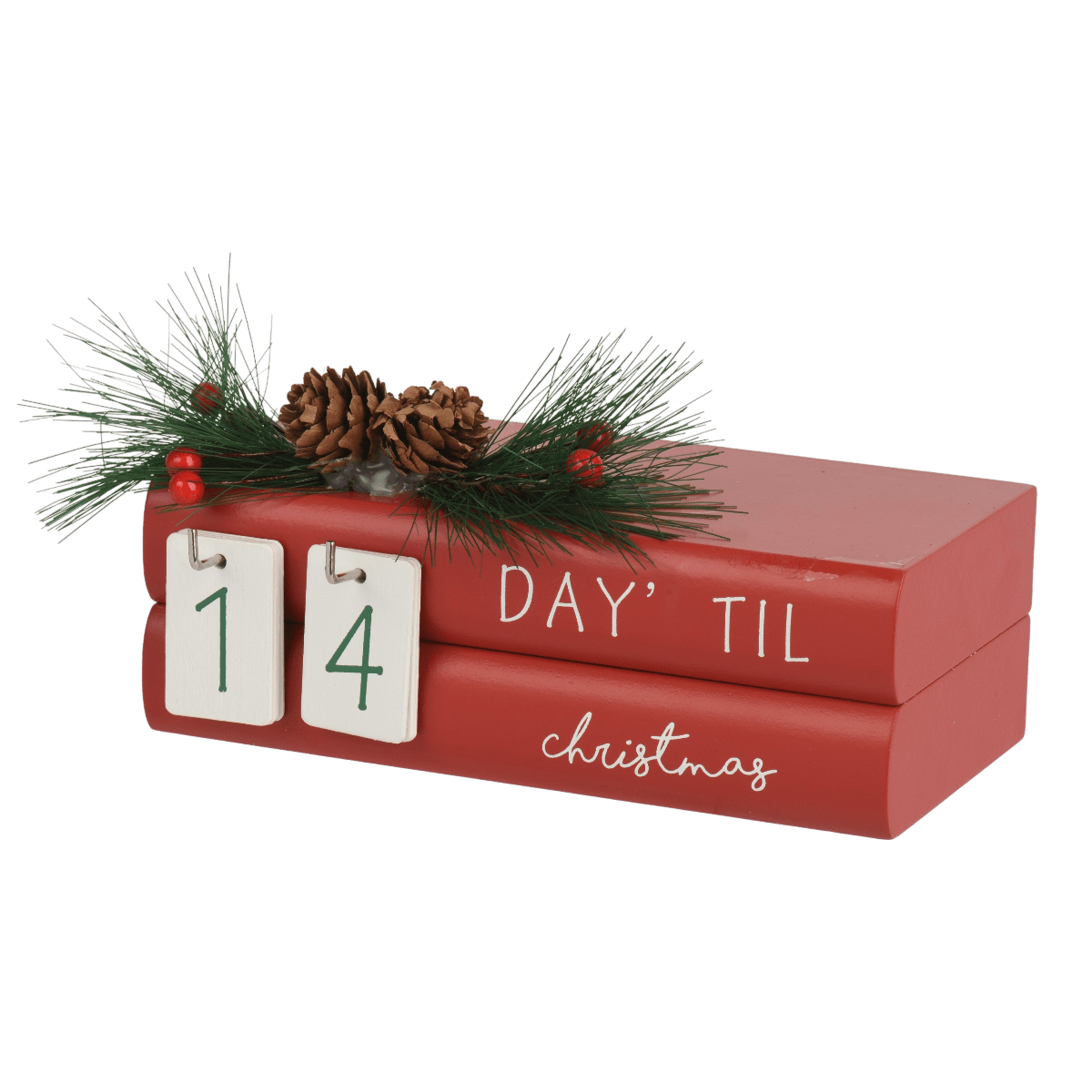 Christmas Countdown Advent Book Decoration 18.5cm - XMAS ROOM DECORATION - LIGHT UP - Beattys of Loughrea