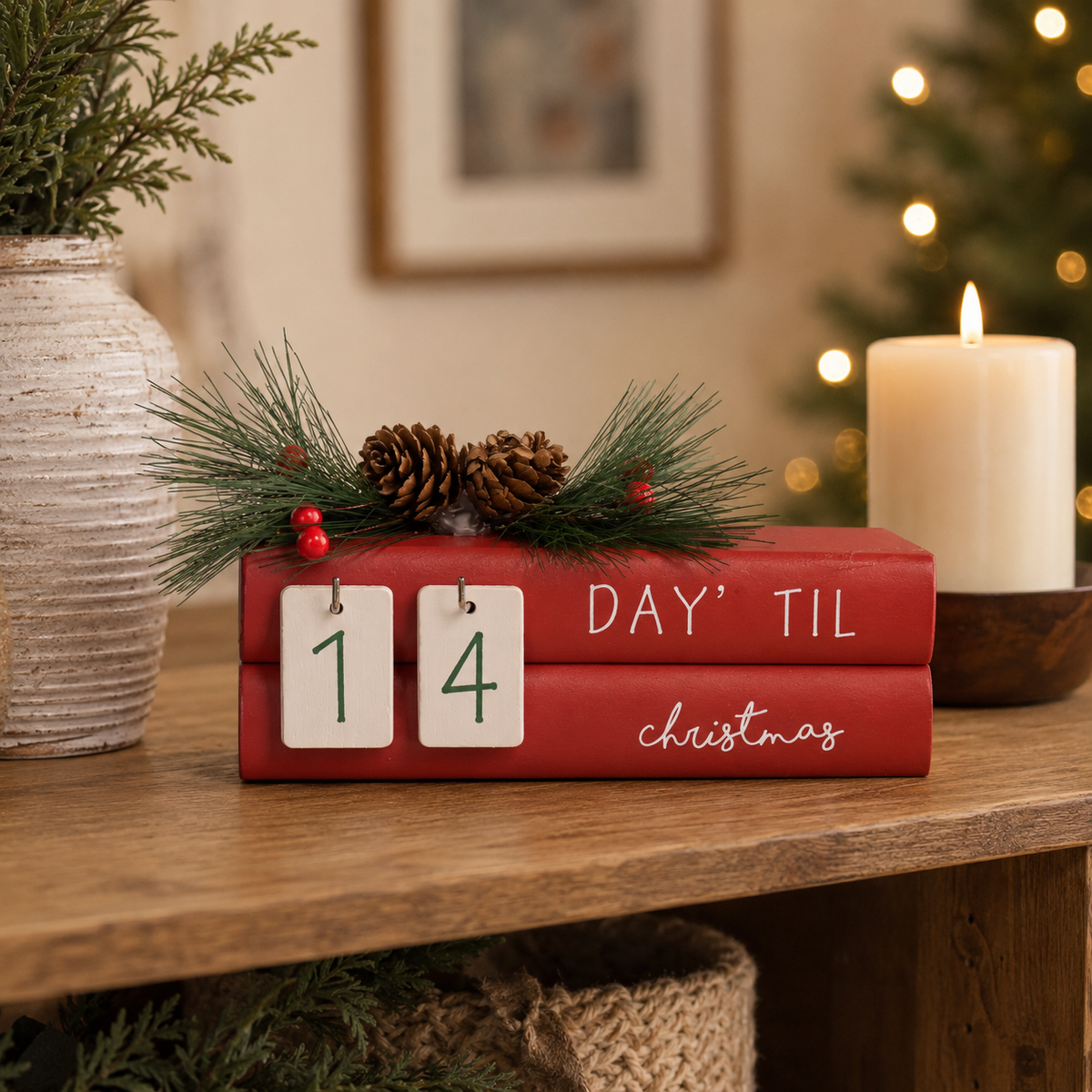Christmas Countdown Advent Book Decoration 18.5cm