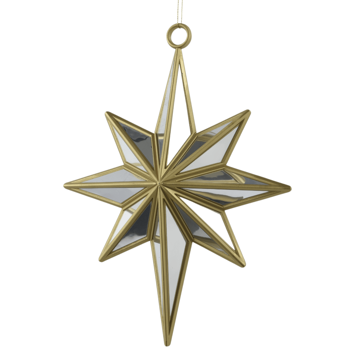 Hanging Gold Star Decoration 28cm - XMAS HANGING DECOS - Beattys of Loughrea